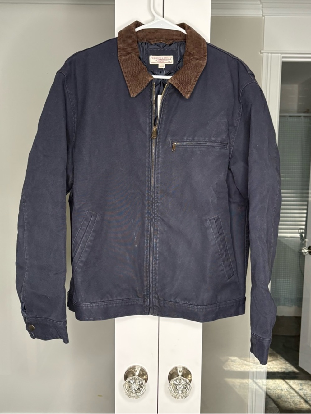 NWT J. Crew Wallace & Barnes Zip-front Chore Jacket Navy Blue